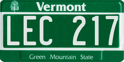 VT license plate LEC217