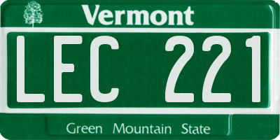VT license plate LEC221