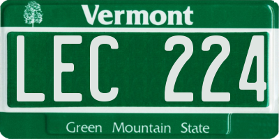 VT license plate LEC224