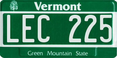 VT license plate LEC225