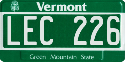 VT license plate LEC226