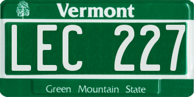 VT license plate LEC227