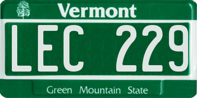 VT license plate LEC229
