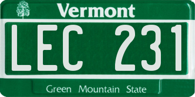 VT license plate LEC231