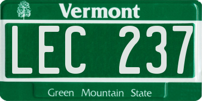VT license plate LEC237