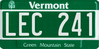 VT license plate LEC241