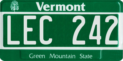 VT license plate LEC242