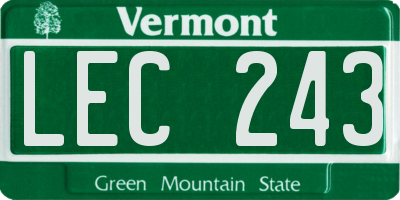 VT license plate LEC243