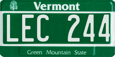 VT license plate LEC244