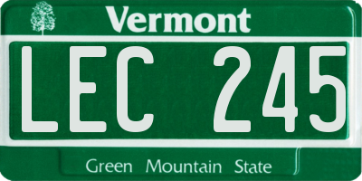 VT license plate LEC245