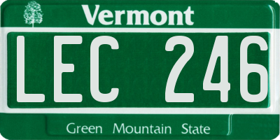 VT license plate LEC246