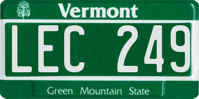VT license plate LEC249