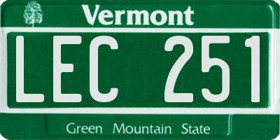 VT license plate LEC251