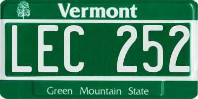 VT license plate LEC252