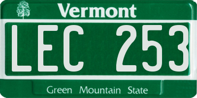 VT license plate LEC253