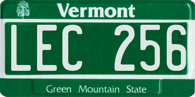 VT license plate LEC256