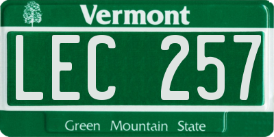 VT license plate LEC257