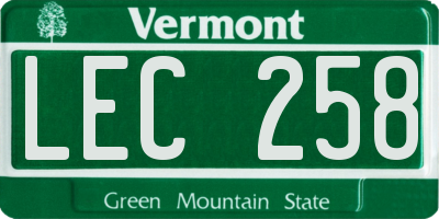 VT license plate LEC258