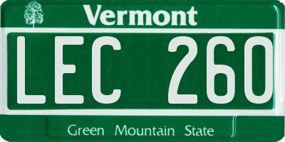 VT license plate LEC260