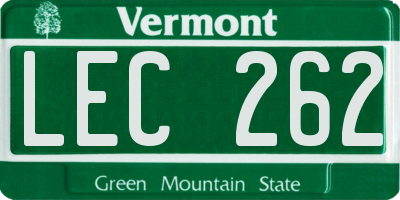 VT license plate LEC262