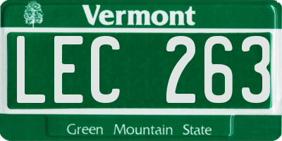 VT license plate LEC263