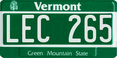 VT license plate LEC265