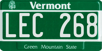 VT license plate LEC268