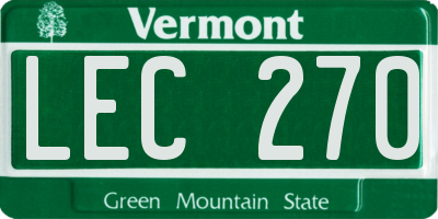 VT license plate LEC270