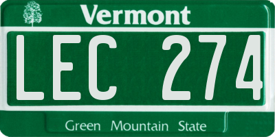 VT license plate LEC274