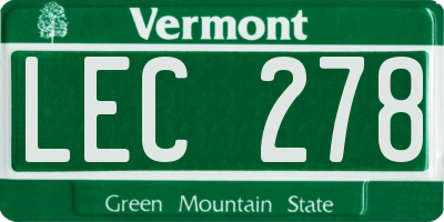 VT license plate LEC278
