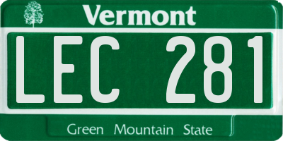 VT license plate LEC281