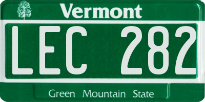 VT license plate LEC282