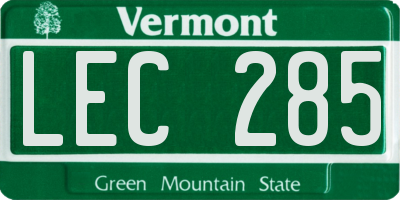 VT license plate LEC285