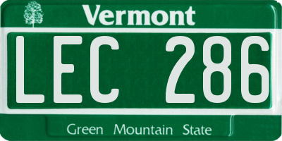 VT license plate LEC286