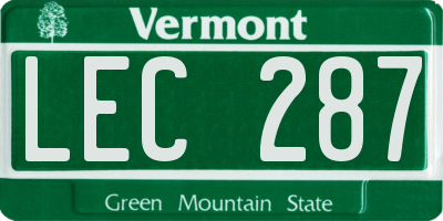 VT license plate LEC287