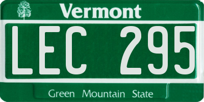VT license plate LEC295