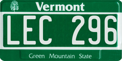 VT license plate LEC296