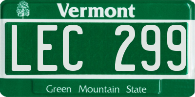 VT license plate LEC299