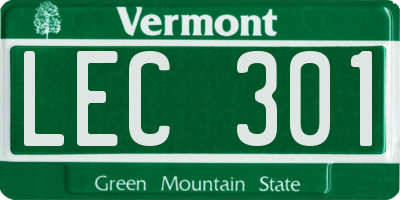 VT license plate LEC301