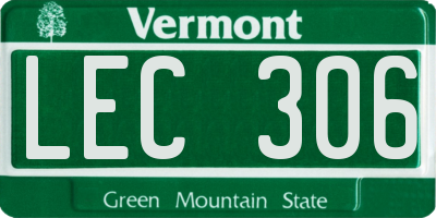 VT license plate LEC306