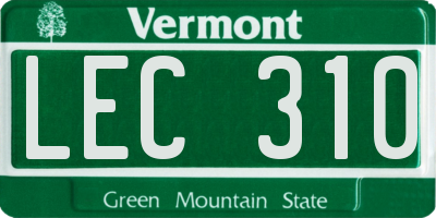 VT license plate LEC310