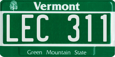 VT license plate LEC311