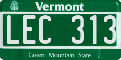 VT license plate LEC313