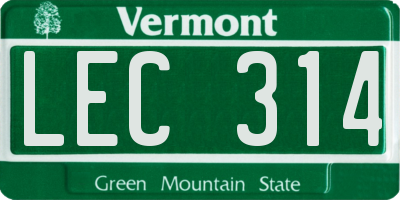 VT license plate LEC314