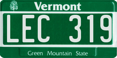 VT license plate LEC319