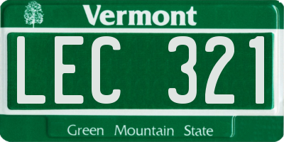 VT license plate LEC321