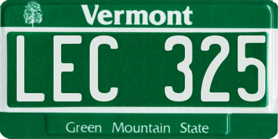 VT license plate LEC325