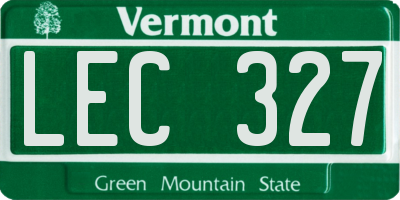 VT license plate LEC327
