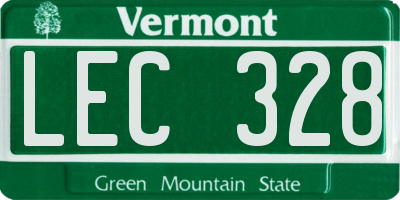 VT license plate LEC328
