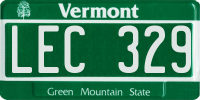 VT license plate LEC329